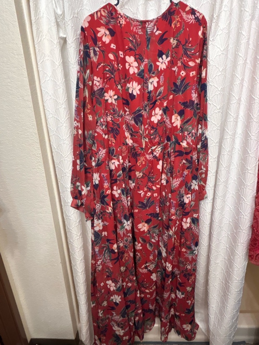 Ivy City Co Red Floral Maxi Wrap Dress - Picture 3 of 7
